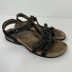 Taos Leather Open Toe Sandals Summer Comfort Shoes Black